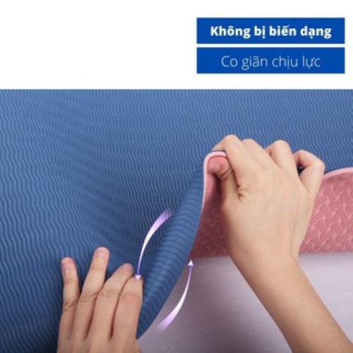 Thảm Tập Yoga, Tập Gym 8mm 2 Lớp Không Mùi + Túi Đựng Thảm + Dây Buộc Thảm Chính Hãng HUY BẠT - Giao Ngẫu Nhiên.