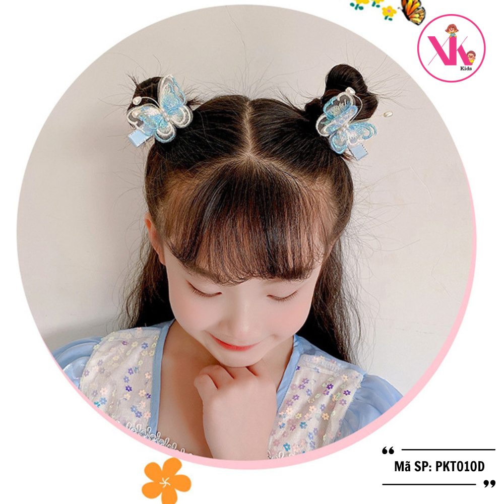 Set 2 kẹp tóc bé gái hình bướm cao cấp nhiều màu MIXI KIDS PKT010D