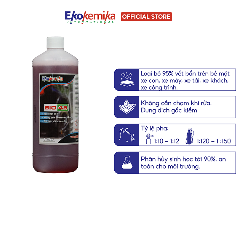 Nước Rửa Xe Không Chạm Ekokemika Italy Bio 45 - (1l) - Hàng Chính Hãng