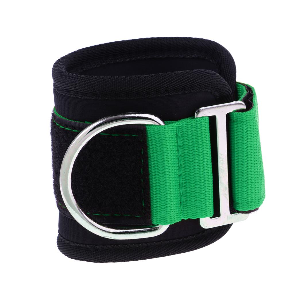 Fitness Ankle Straps Strength Pull Exercise Training Anchor D-ring Green