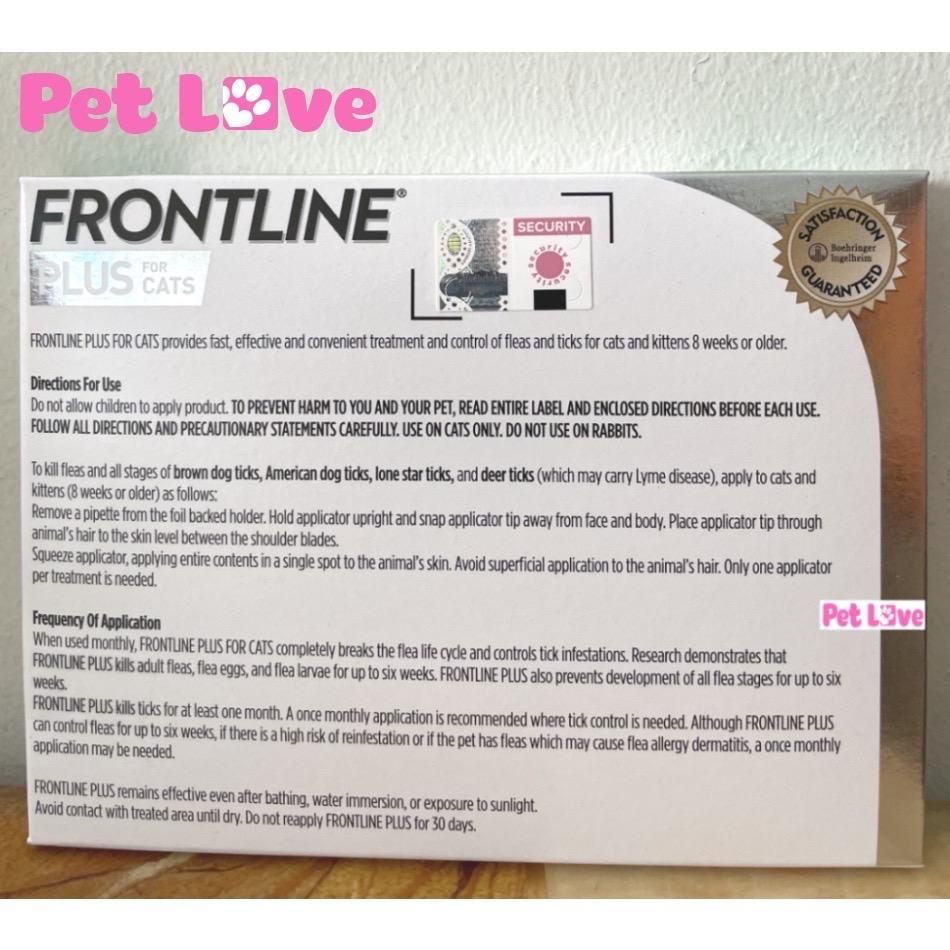 1 hộp Frontline Plus (3 tuýp) nhỏ gáy diệt ve rận, bọ chét trên mèo