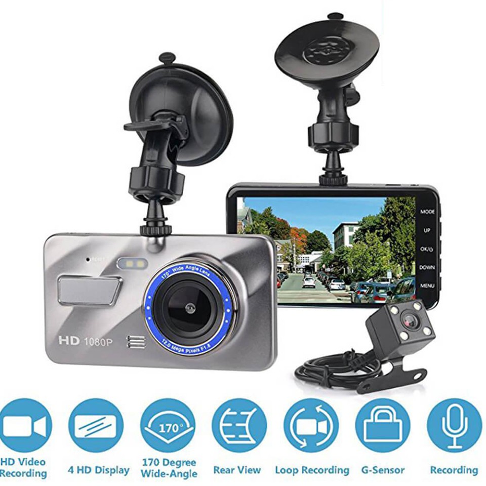 Camera Hành Trình A10 Kèm Camera Lùi 12 Megapixcel Hàng Nhập Khẩu Cao Cấp FHD 1080P Sắc Nét