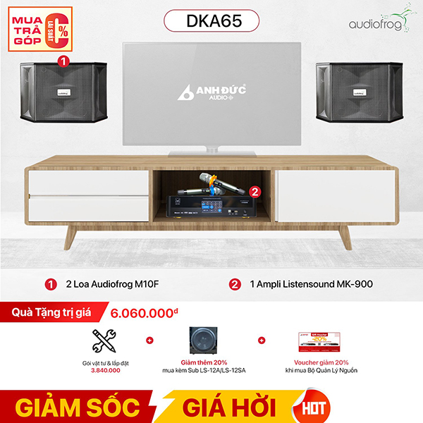 Dàn Karaoke Gia Đình Audiofrog DKA65 (2 Loa Audiofrog M10F + 1 Bộ Amply Neko AK3500) - Hàng Chính Hãng