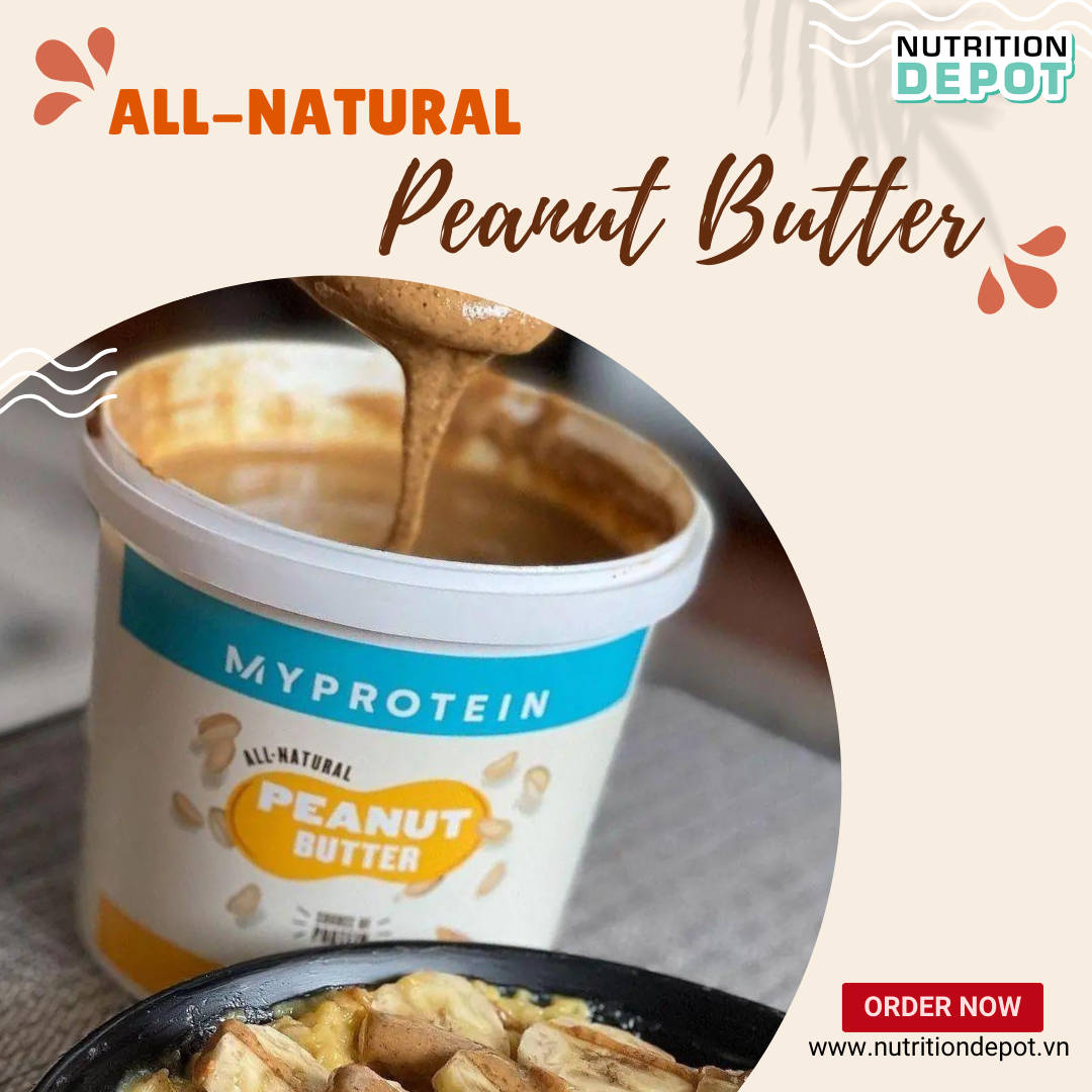 Bơ đậu phộng All Natural Peanut Butter Myprotein (hộp 1kg) - Tăng cường sức khỏe tim mạch - Nutrition Depot Vietnam