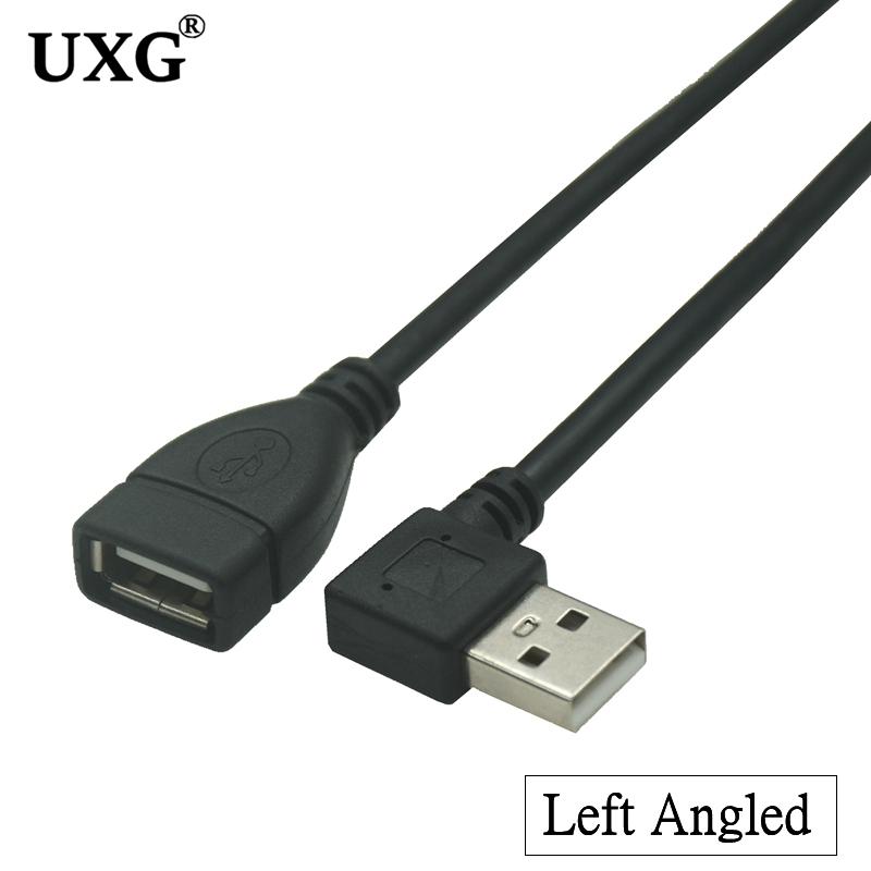 10cm 20cm USB 2.0 A Male To Female 90 Angled Extension Adaptor Cable USB2.0 Male To Female Right/left/down/up Black Cable Cord