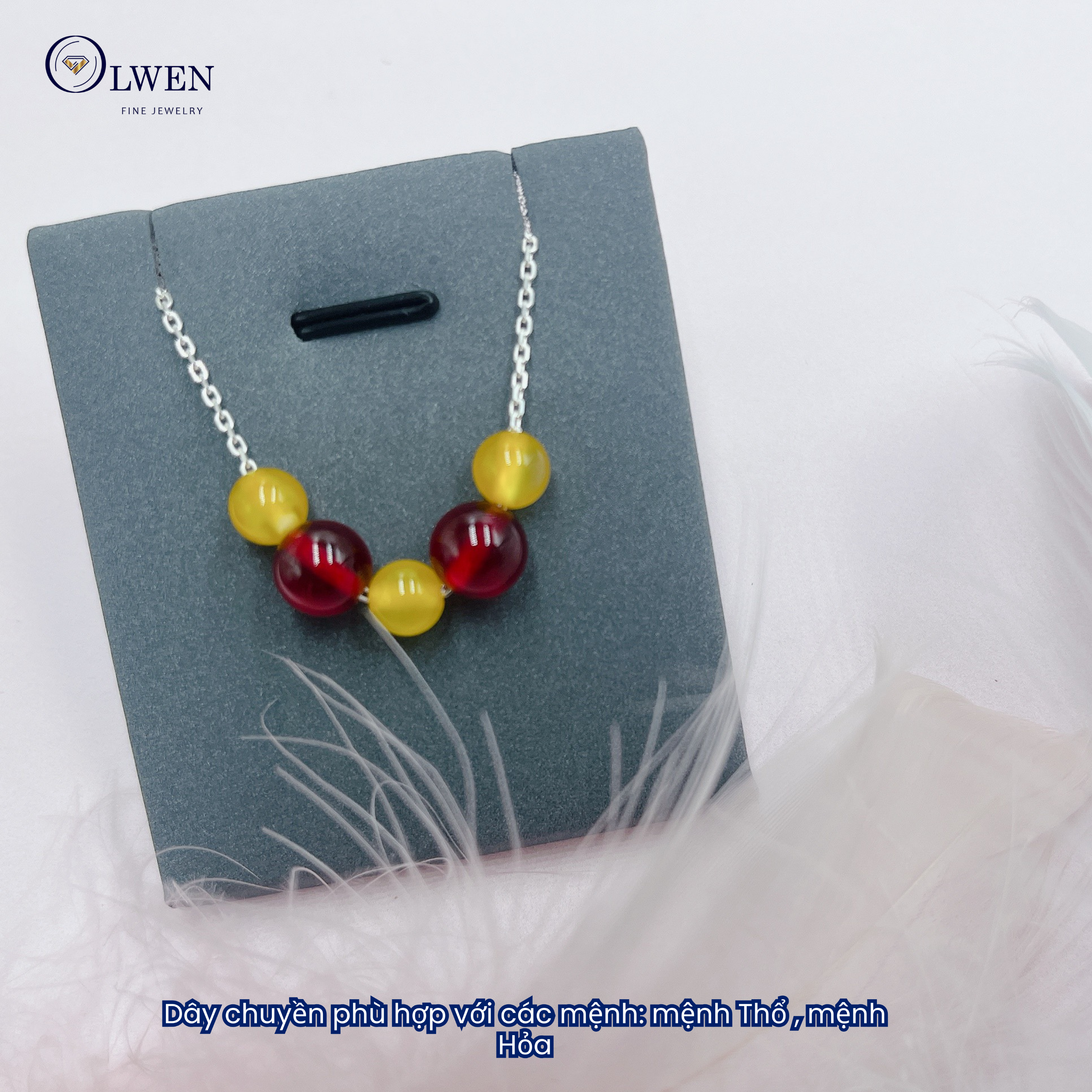 Dây Chuyền Bạc Nữ S925 Gắn Đá Mã Não BAC_NL07