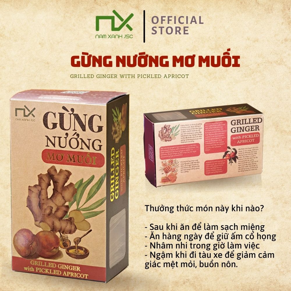 Gừng Nướng Mơ Muối Nam Xanh 80g