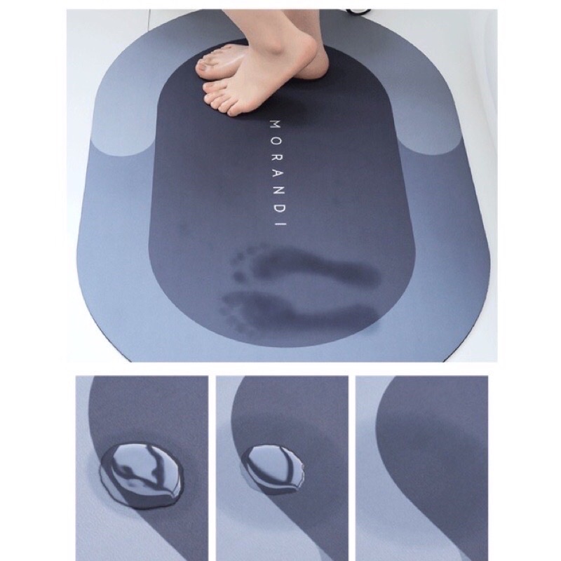 Thảm chùi chân silicon mẫu mới siêu thấm hút nước, thiết kế sang trọng hiện đại chống trơn trượt, mặt thảm dạng trơn dễ dàng giặt sau khi sử dụng