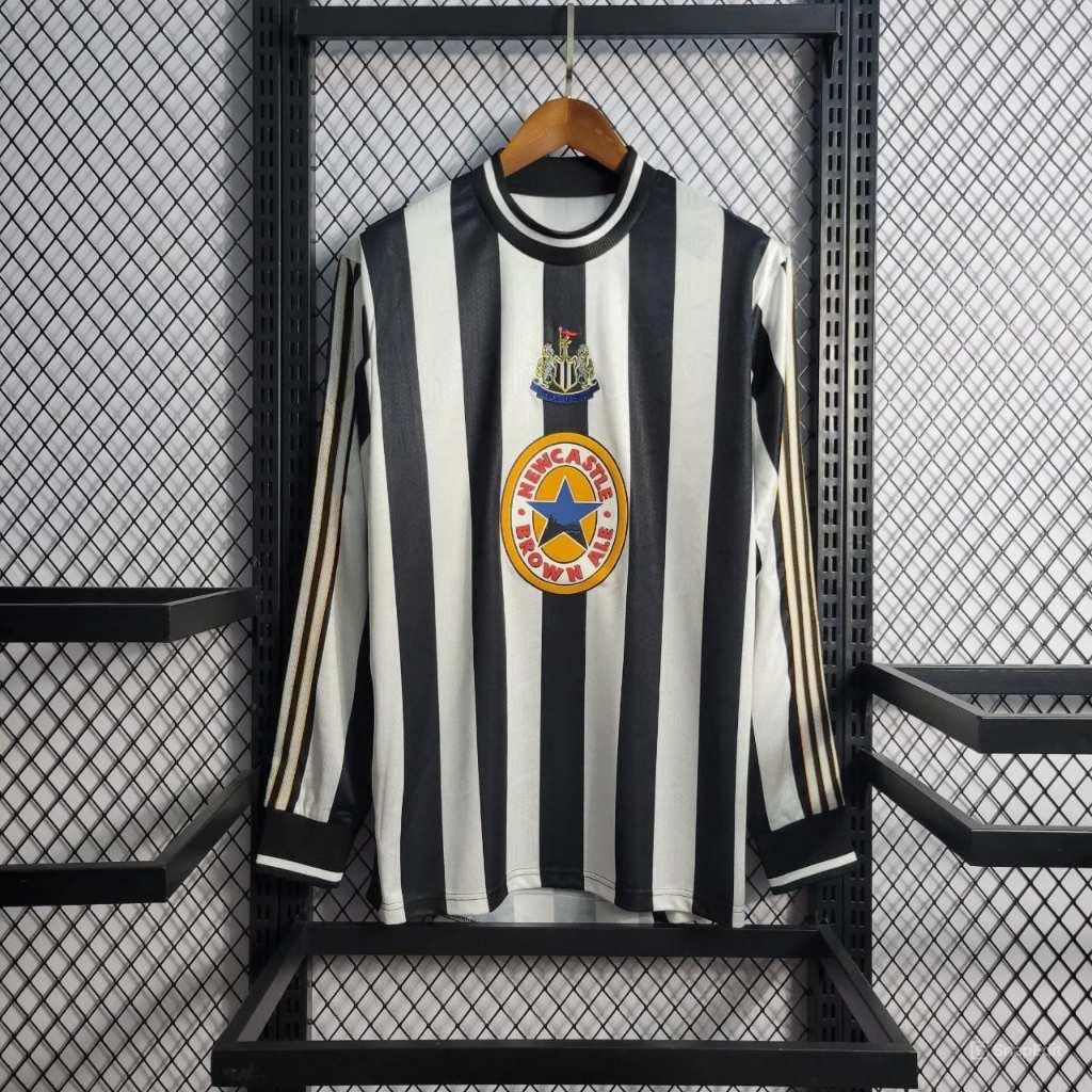 Áo Bóng Đá Retro NewCastle 1997 Dài Tay - Sân Nhà bản cao cấp vải Cotton Polyester