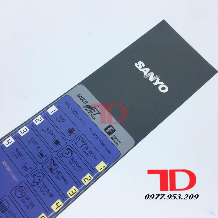 Tem bảng điều khiển dùng cho bàn phím máy giặt Sanyo U850ZT, F90VT,  tem decal có keo dán mặt sau