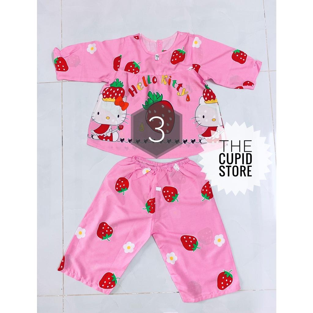 Đồ bộ chất liệu tole lanh 2 da loại 1 cho bé gái từ 7-10 kg - The Cupid Store