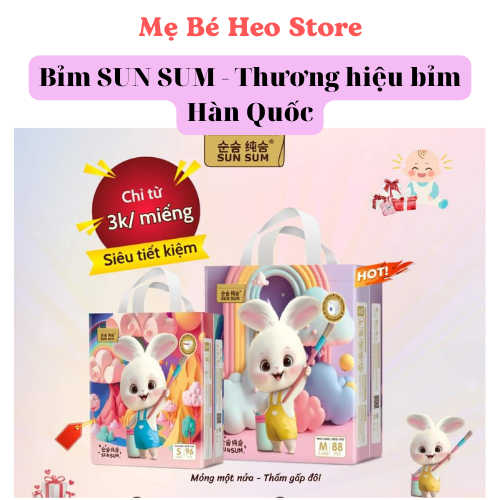 Tã quần Sun Sum - thương hiệu tã Hàn Quốc - size M - 4XL