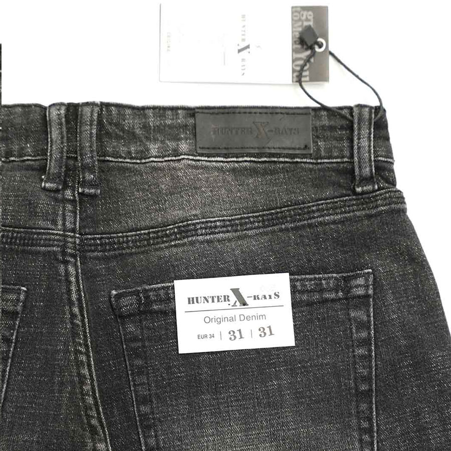 Quần Short Jeans Nam Rách Cao Cấp HUNTER X-RAYS Form slimfit Thun Màu Xám Đậm S65