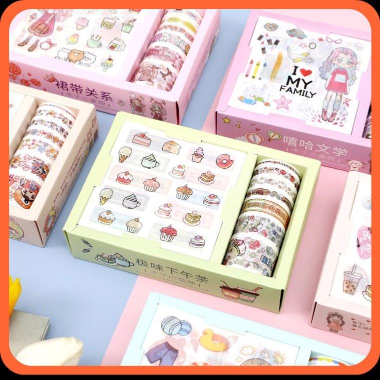 Băng dính Washi sticker siêu cute - Washi Tape dễ thương trang trí sổ, vở, quà tặng -Giao ngẫu nhiên