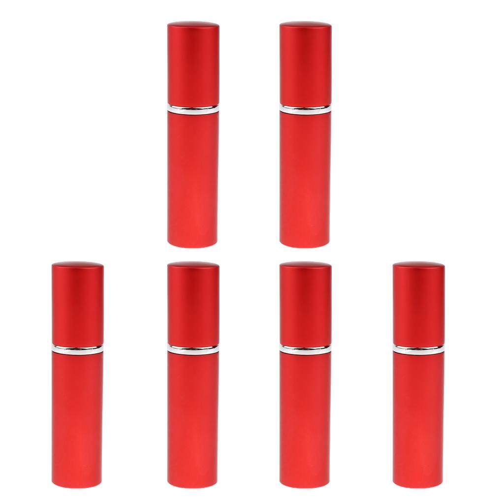 6 Pieces 10ml Metal Refillable Mist Spray Bottle Aromatherapy Scent Pressed Sprayer Storage Vials for Beauty Salon