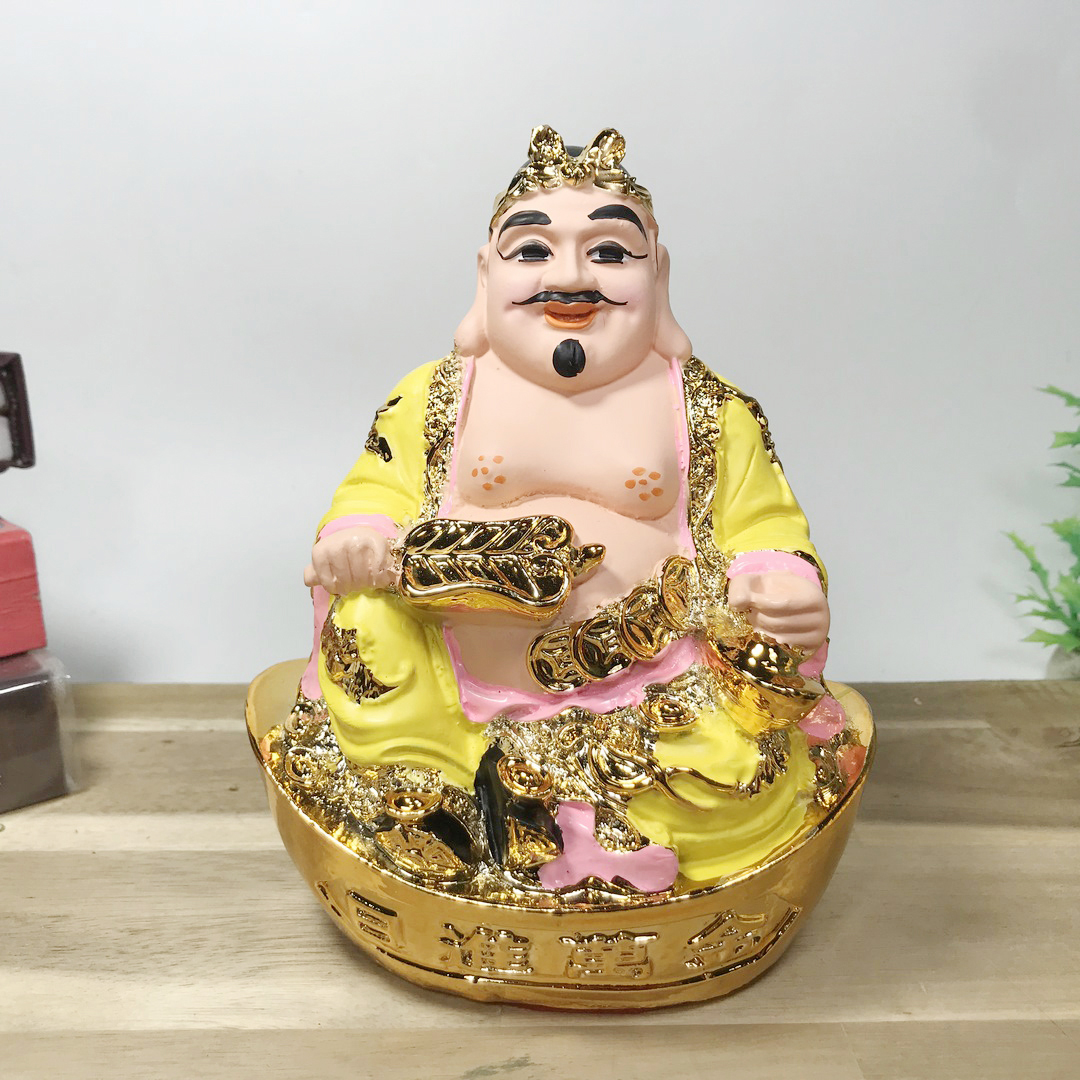 Bộ 2 tượng Thần Tài Thổ Địa áo vàng cao nhiều cỡ