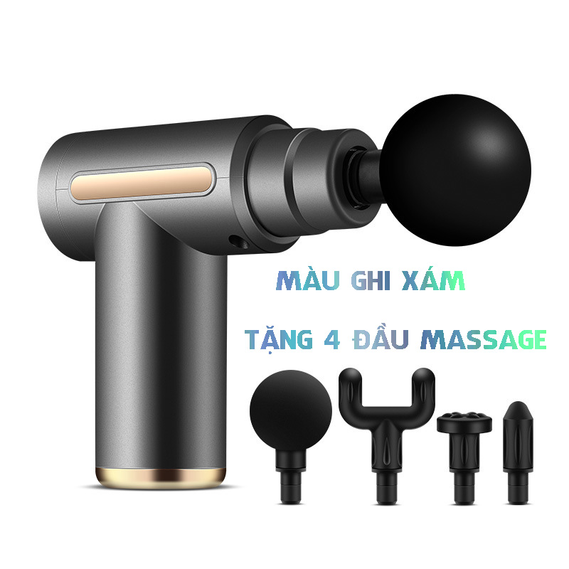 Máy massage mini cầm tay BX720 Mát xa 6 cấp độ, hỗ trợ maassage chuyên sâu, giảm đau cơ, cứng khớp hiệu quả nhanh chóng, đi kèm 4 đầu chuyên dụng - Quà tặng cho sức khỏe