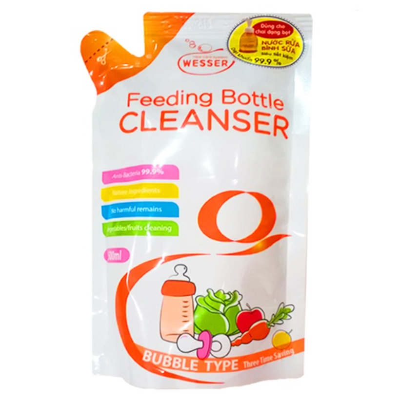 Nước Rửa Bình Sữa Wesser Dạng Gói (500ml)