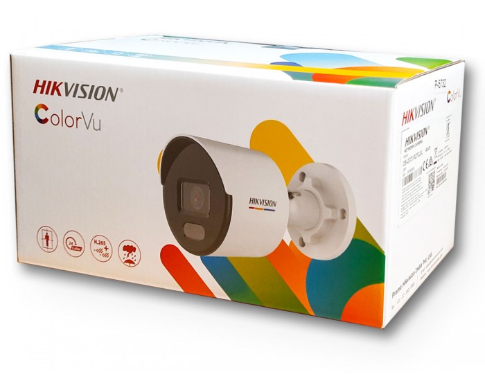 Camera ip thân 2.0MP ColorVu Hikvision DS-2CD1027G0-L có màu ban đêm, chống bụi và nước: IP67,hỗ trợ chức năng cấp nguồn qua Ethernet PoE. Hàng chính hãng