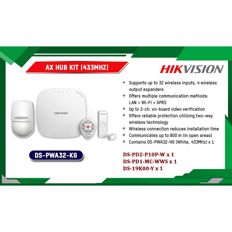 Bộ kit báo động không dây DS-PWA32-KG, bộ báo động wifi qua Hik-connect &amp; Sim điện thoại- Hàng chính hãng