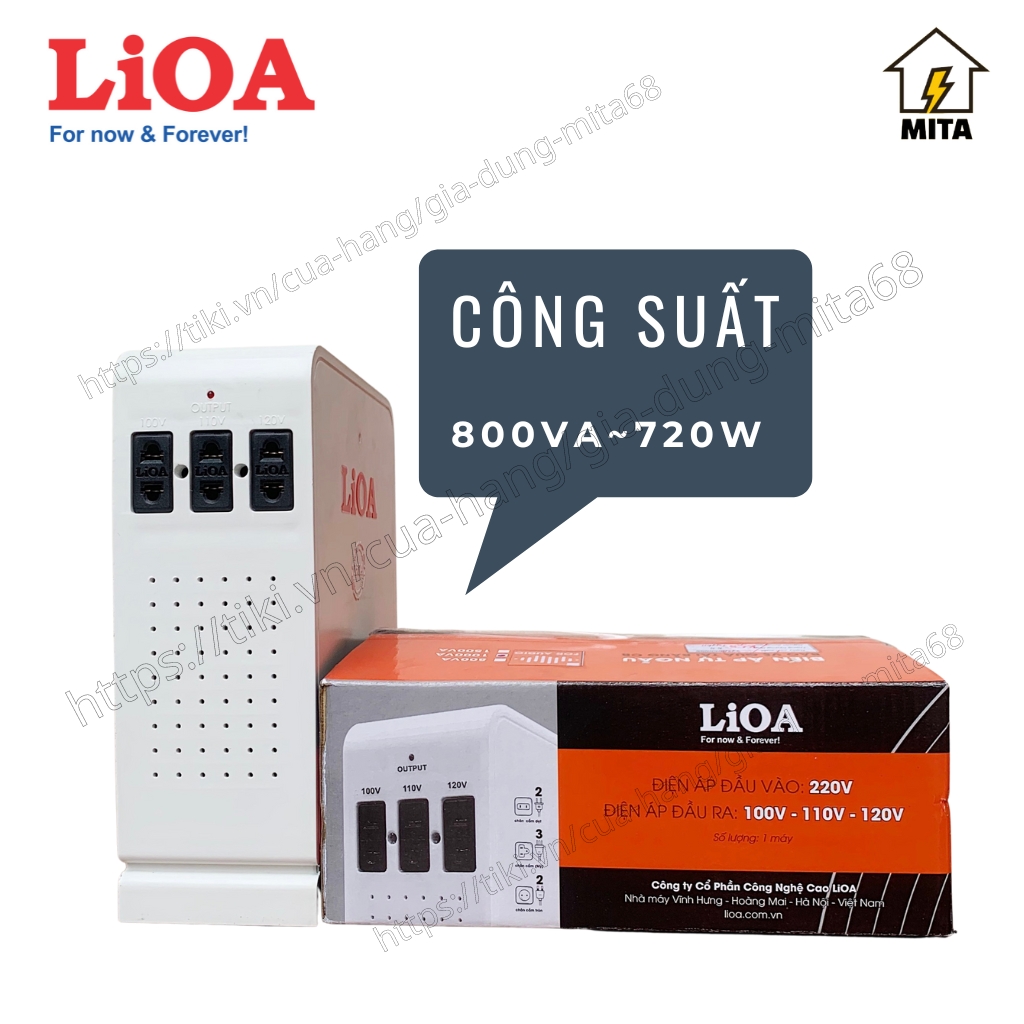 Biến Áp Đổi Nguồn DÂY ĐỒNG LiOA NEW - Điện vào 220V Điện ra 3 đường 100V/110V/120V Công suất 800VA/1000VA/1500VA DÂY ĐỒNG 100% FOR AUDIO