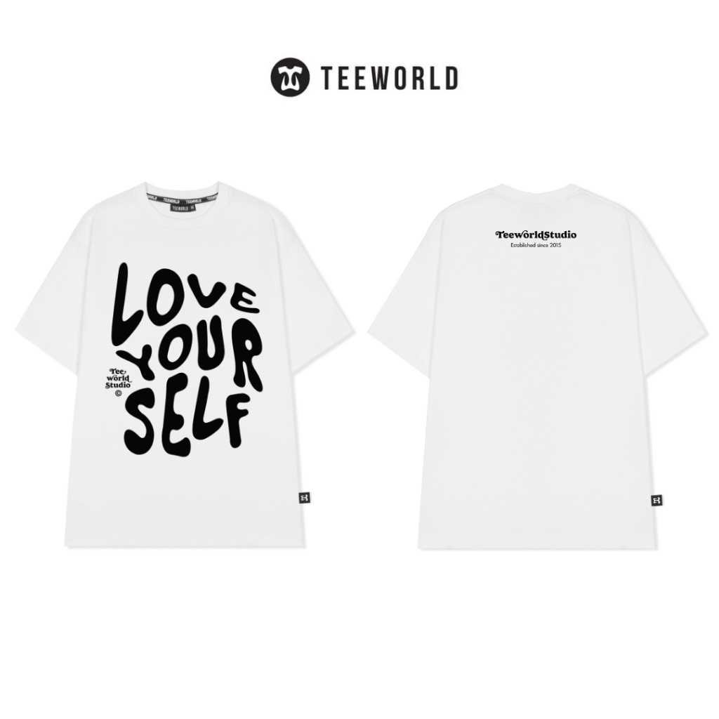 2 Áo thun Teeworld Love Yourself Form Unisex Nam Nữ 2 Màu Cùng Size
