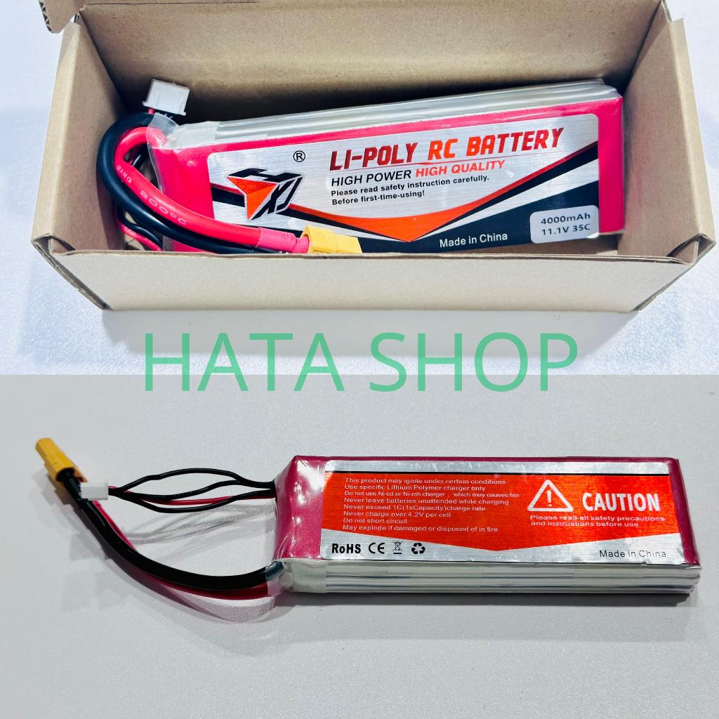 Pin Li-po 3S 11.1 V 4000mAh Jack XT60 35C dùng cho cano UDI005/UDI018/Xe Địa Hình Điều Khiển Từ Xa