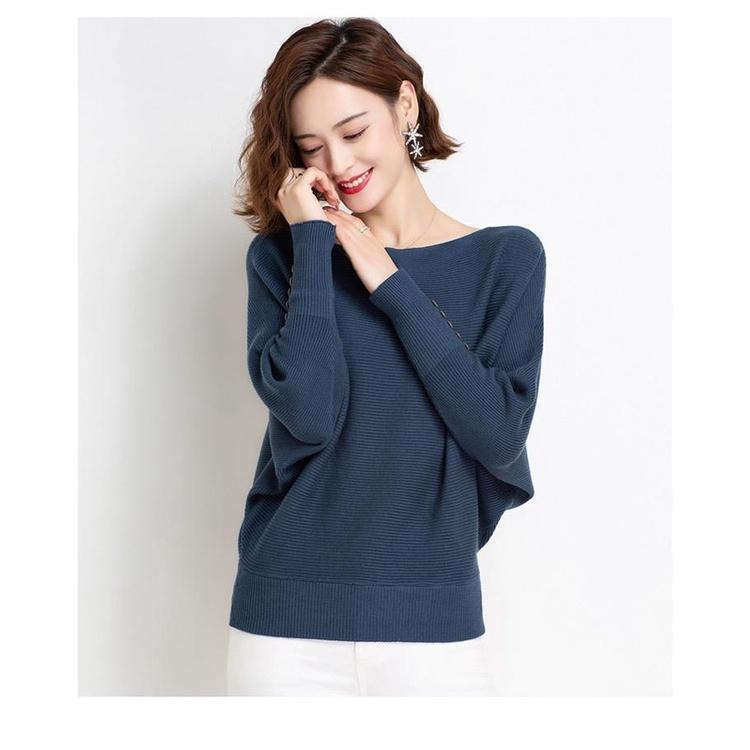 MS842 Áo len nữ cánh dơi tay khuy bo gấu thanh lịch