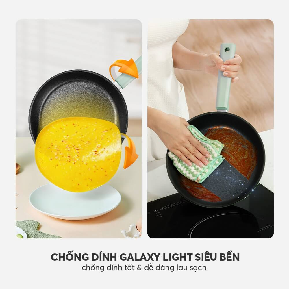 Chảo Chống Dính Siêu Bền Elmich Hera Ii EL-5940sk Size 20,24,26cm, Hàng Chính Hãng, Tay Cầm Cách Nhiệt - JoyMall