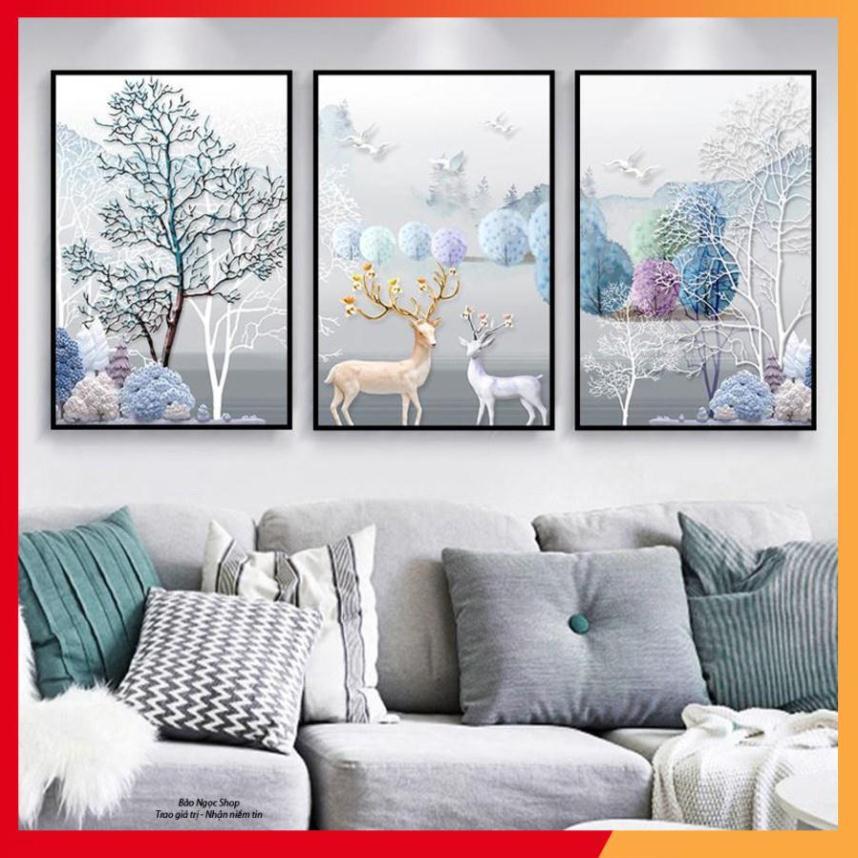Bộ tranh treo tường 3 bức phong cách hiện đại - phong cách Bắc Âu