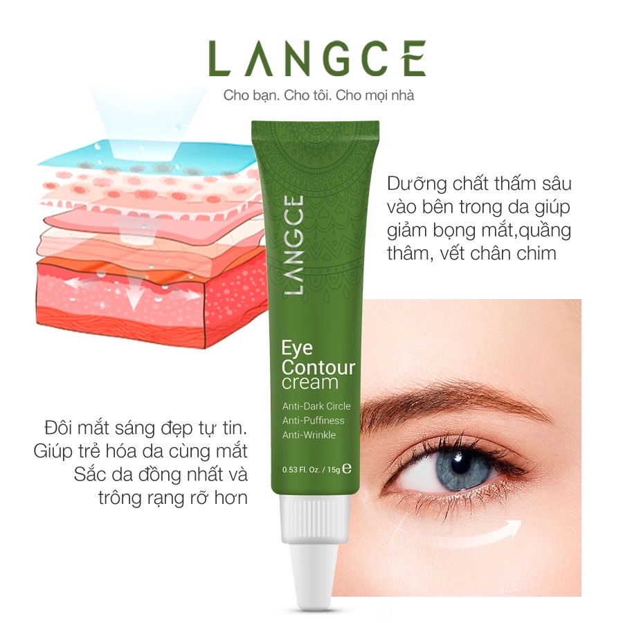 KEM NGỪA THÂM QUẦNG MẮT, BỌNG MẮT, CHỐNG NHĂN - 15ml KEM ĐÊM LANGCE