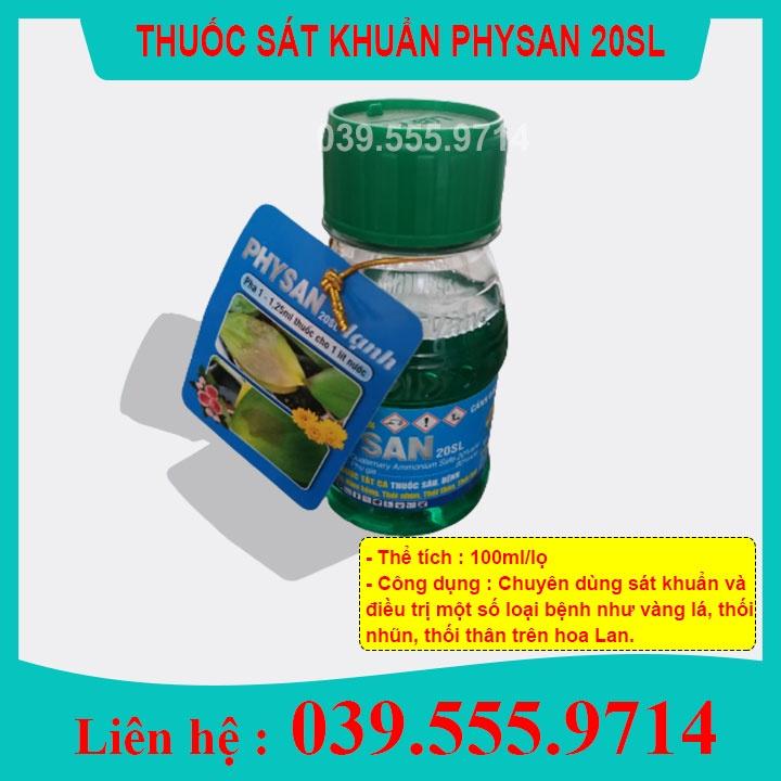 Physan 20 SLDung dịch sát khuẩn trừ nấm cây trồng (chai 100ml)