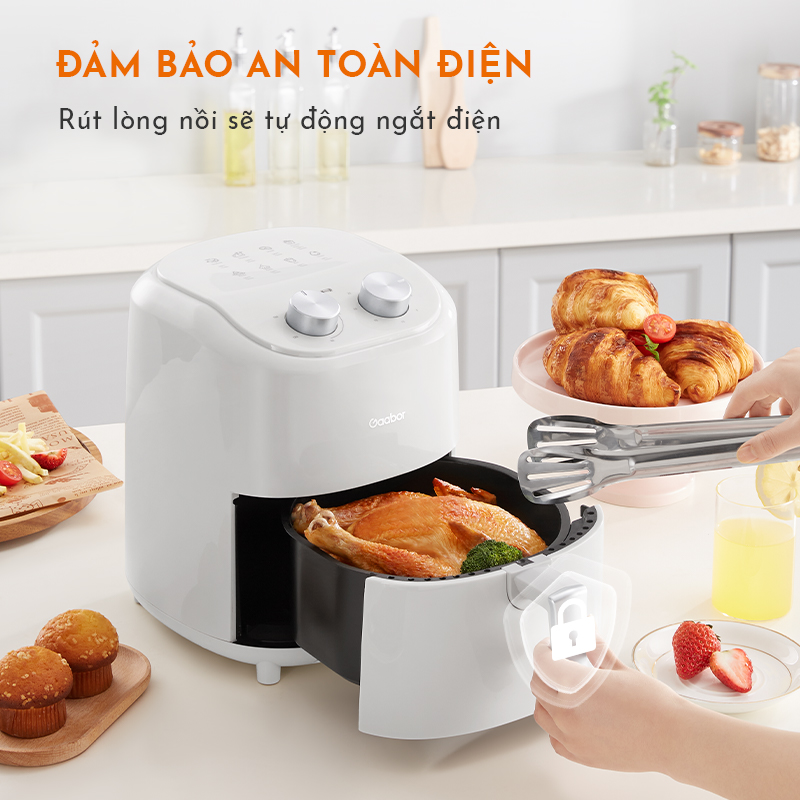 Nồi chiên không dầu GAABOR GA-M4A01 dung tích 4L công suất 1200W điều khiển cơ học - Hàng chính hãng