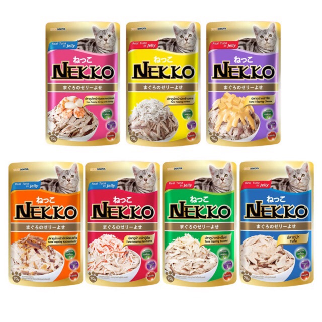 PATE NEKKO CHO MÈO GÓI 70G ĐỦ VỊ THƠM NGON (GIAO VỊ NGẪU NHIÊN)