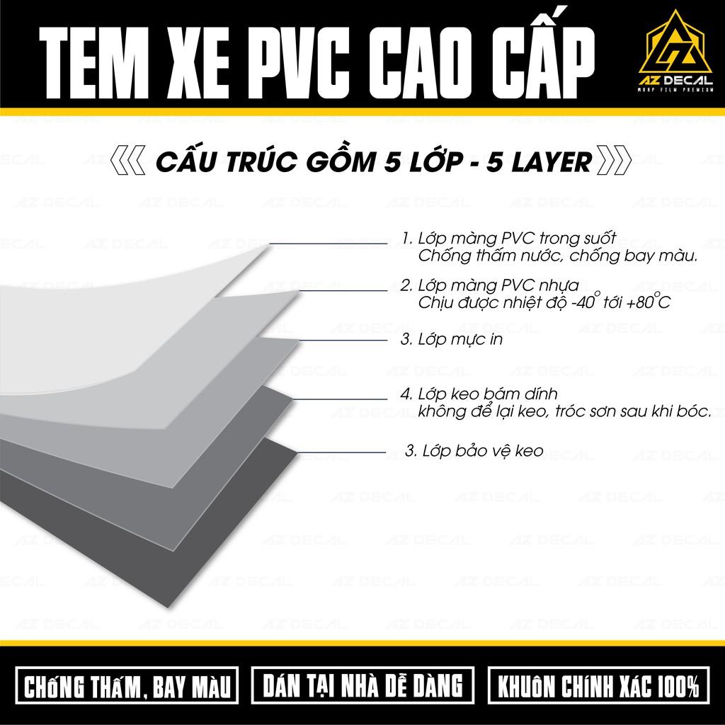 Tem Rời Dán Xe Exciter 150 Mẫu Họa Tiết 3D | EX15017 | Decal Xe Ex150 Chất Liệu PVC Chống Bay Màu, Chống Nước - Xanh Đen