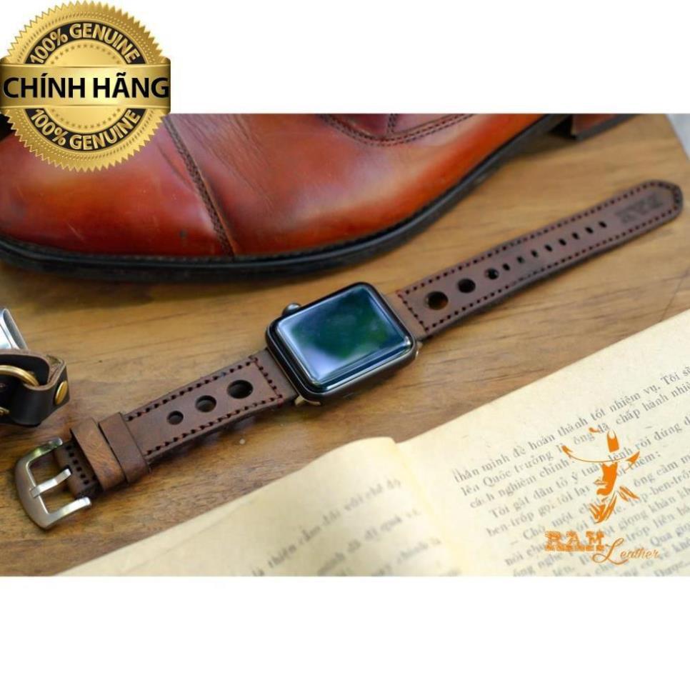 DÂY DA BÒ NÂU ĐẤT DÀNH CHO APPLE WATCH VỚI 3 LỖ RALLY THOÁNG KHÍ – RAM D1 CỰC CHẤT .