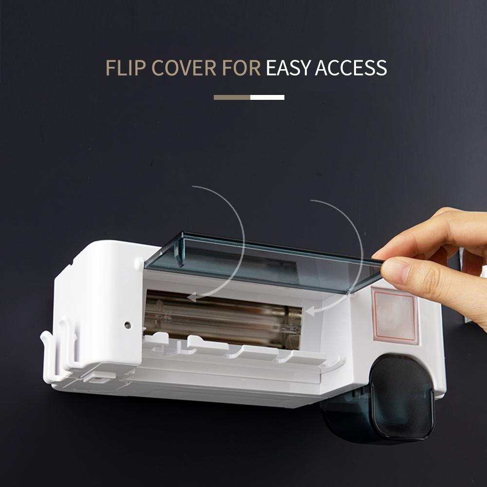 Giá giữ bàn chải đánh răng đa chức năng gắn tường không cần khoan kiêm dụng cụ vắt kem đánh răng