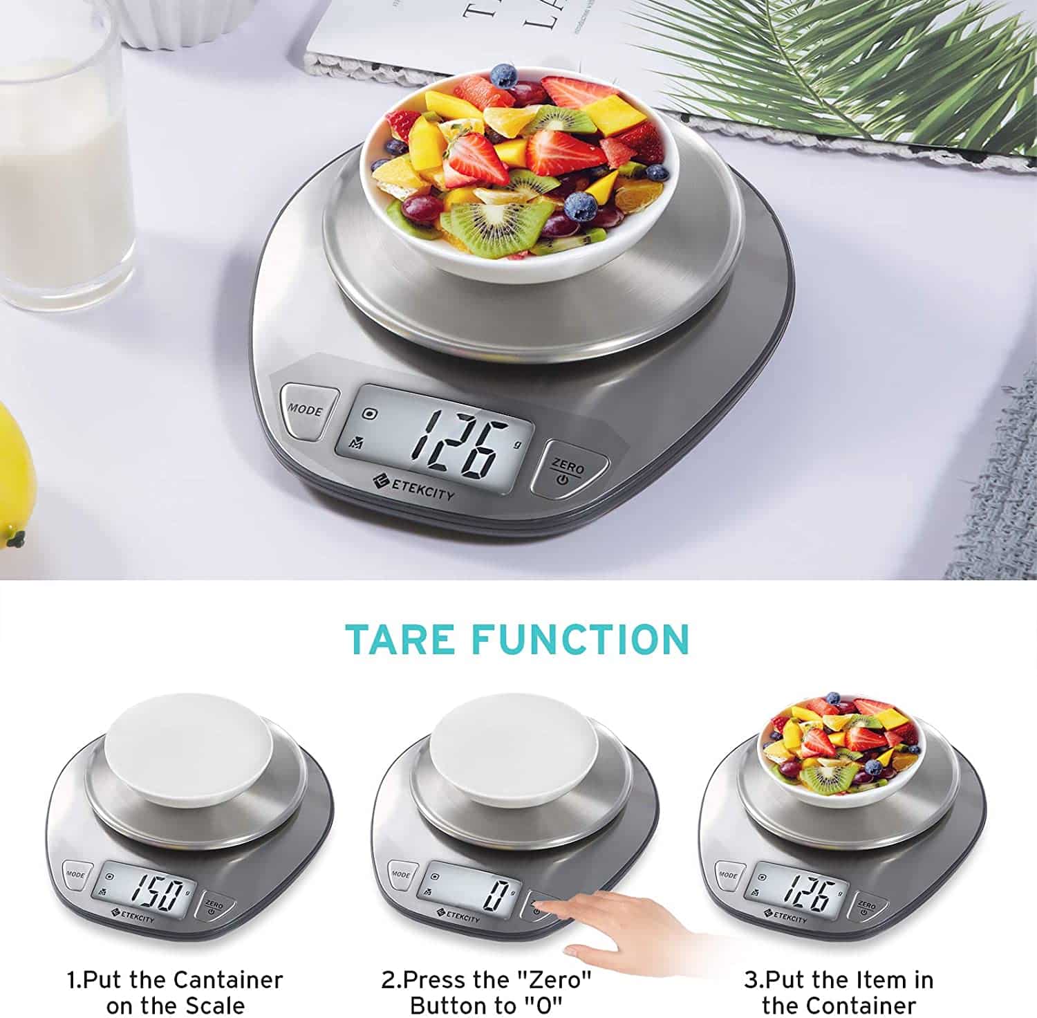 Cân Điện Tử Nhà Bếp ETEKCITY EK4352H, Cân Tiểu Ly Làm Bánh, Nhập Đức, BH 12 Tháng