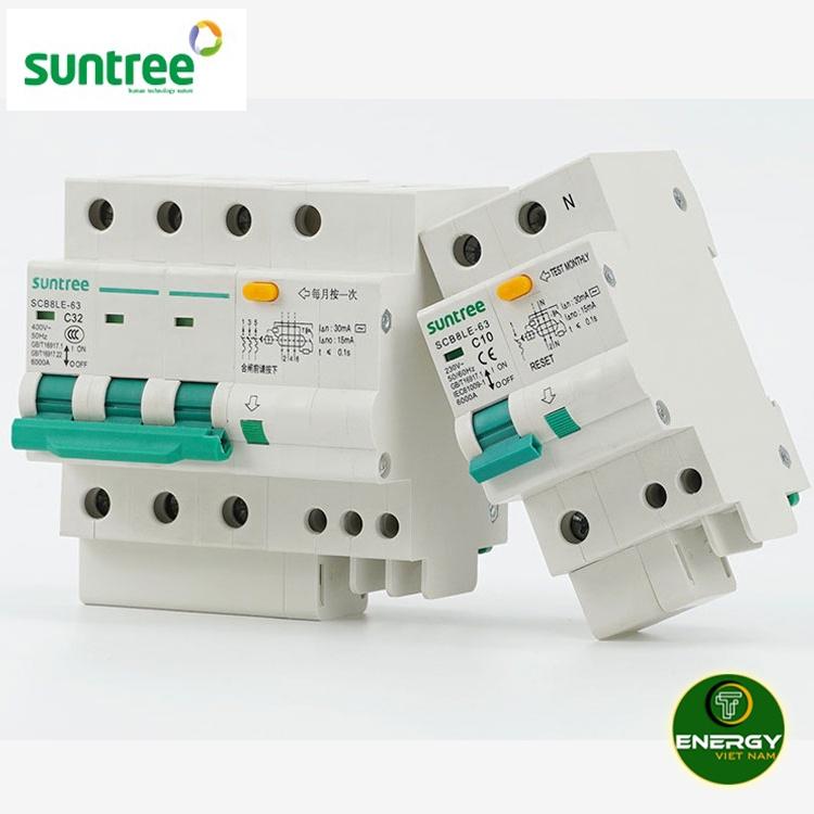 Át chống giật, CB chống giật, Aptomat chống dòng rò, Cầu dao chống dòng rò - Át chống dòng rò SCB8LE 1P+N, 3P+N SUNTREE