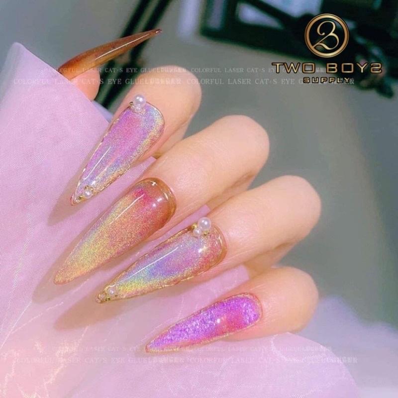 Sơn mắt mèo Kim cương Huaxi Flash vàng & bạc,sơn gel mắt mèo
