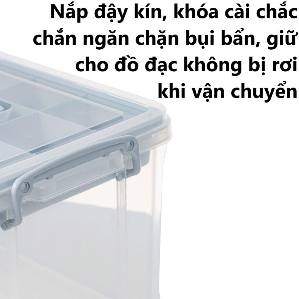 Thùng đựng đồ y tế trong nhựa VIỆT NHẬT - 2 tầng, khay phân loại thuốc, đồ dùng sửa chữa