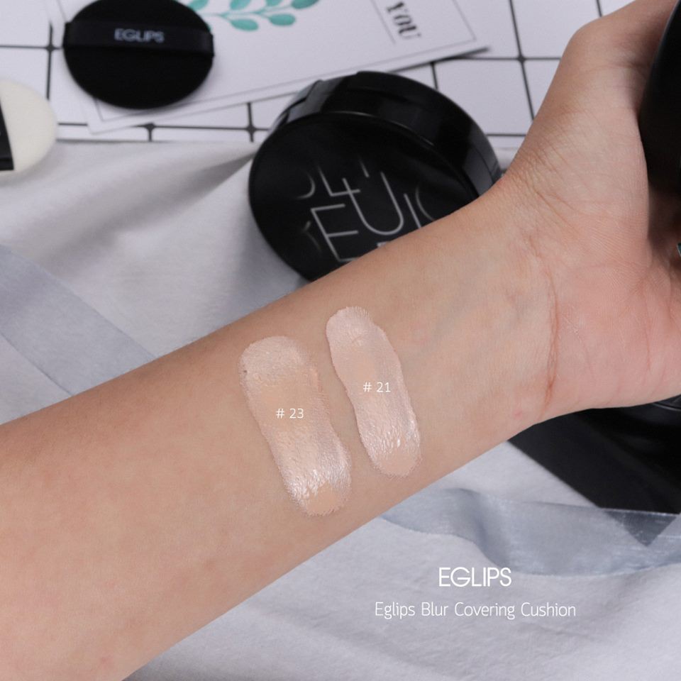 Phấn nước Eglips Blur Covering Cushion (SPF50+/PA+++) 12g (Satin) Lớp nền tự nhiên căng bóng Che khuyết điểm tốt