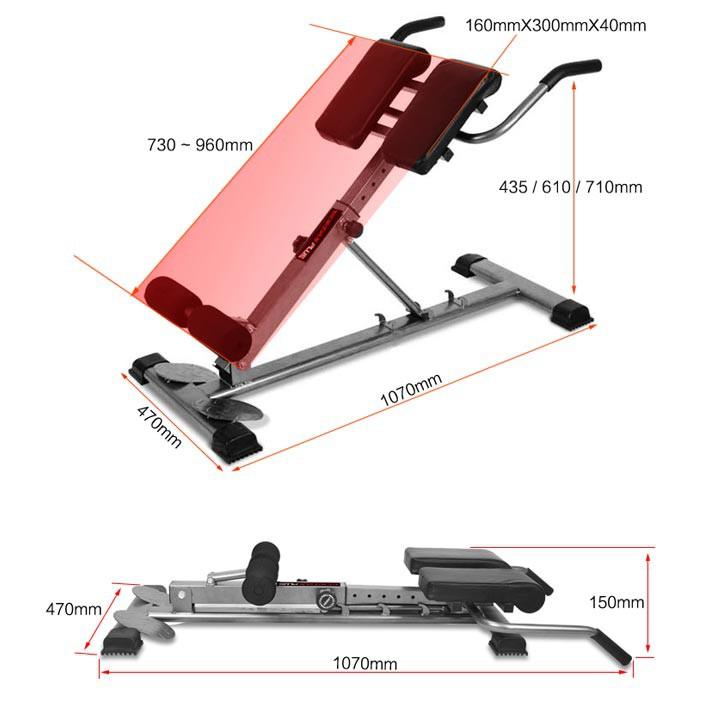 Ghế tập lưng bụng M-001 cho các nhóm cơ Mông-Lưng-Bụng-Đùi