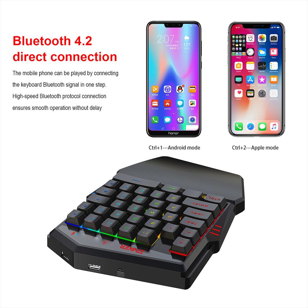 HXSJ K88 BT 4.2 Keyboard Mouse Combo Wireless 35-Key Keyboard Wired Gaming Mouse 3200DPI 7 Buttons LED Optical Computer