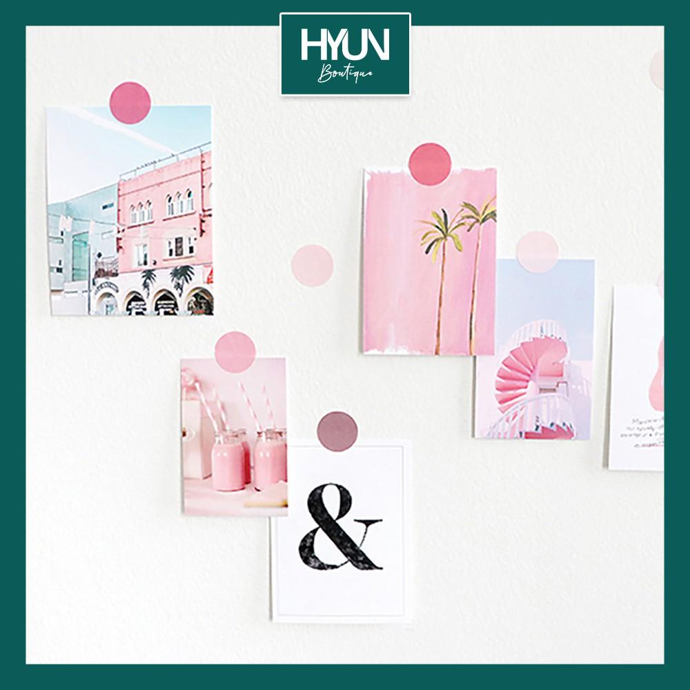 Set Sticker vuông tròn theo màu trang trí bullet journal Hyun Boutique (Mẫu giao ngẫu nhiên