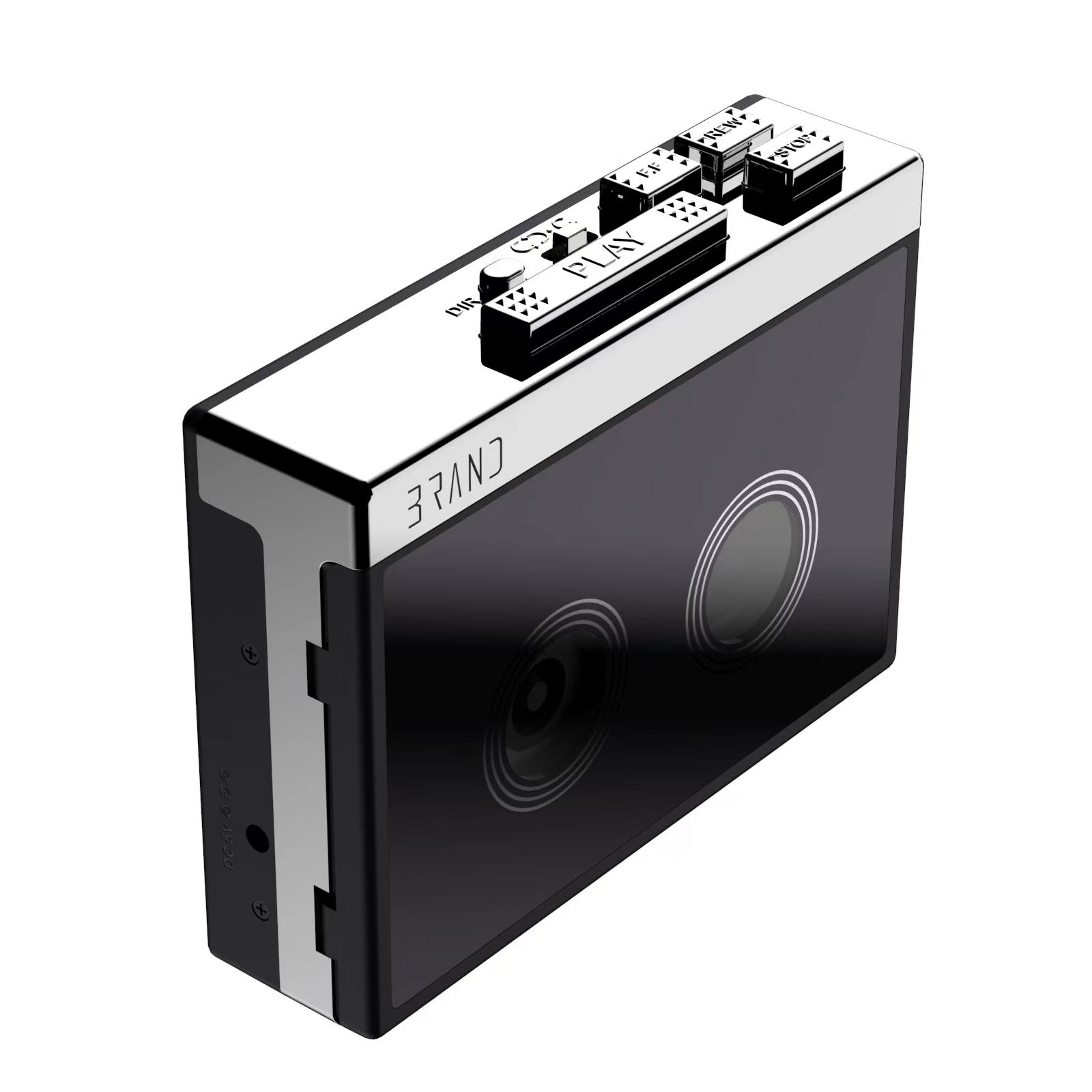 Ngoài trời Phong cách Retro hoài cổ Loa di động Bluetooth không dây Máy nghe nhạc Đài FM Máy nghe nhạc băng cassette có độ trung thực cao Caixa De Som Màu sắc: Đen