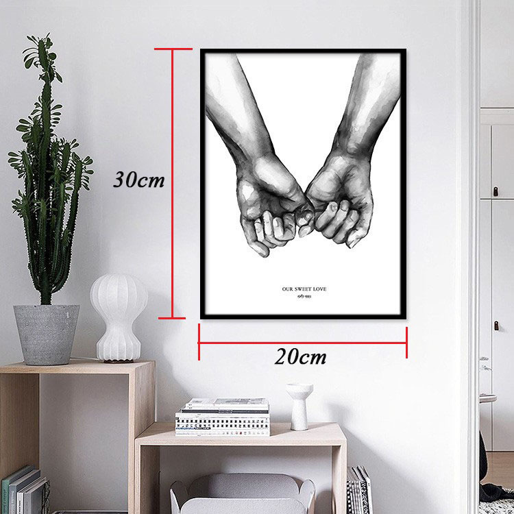 Combo 3 Tranh treo tường tình yêu lãng mạn ngọt ngào nghệ thuật vải canvas in 3D sang trọng