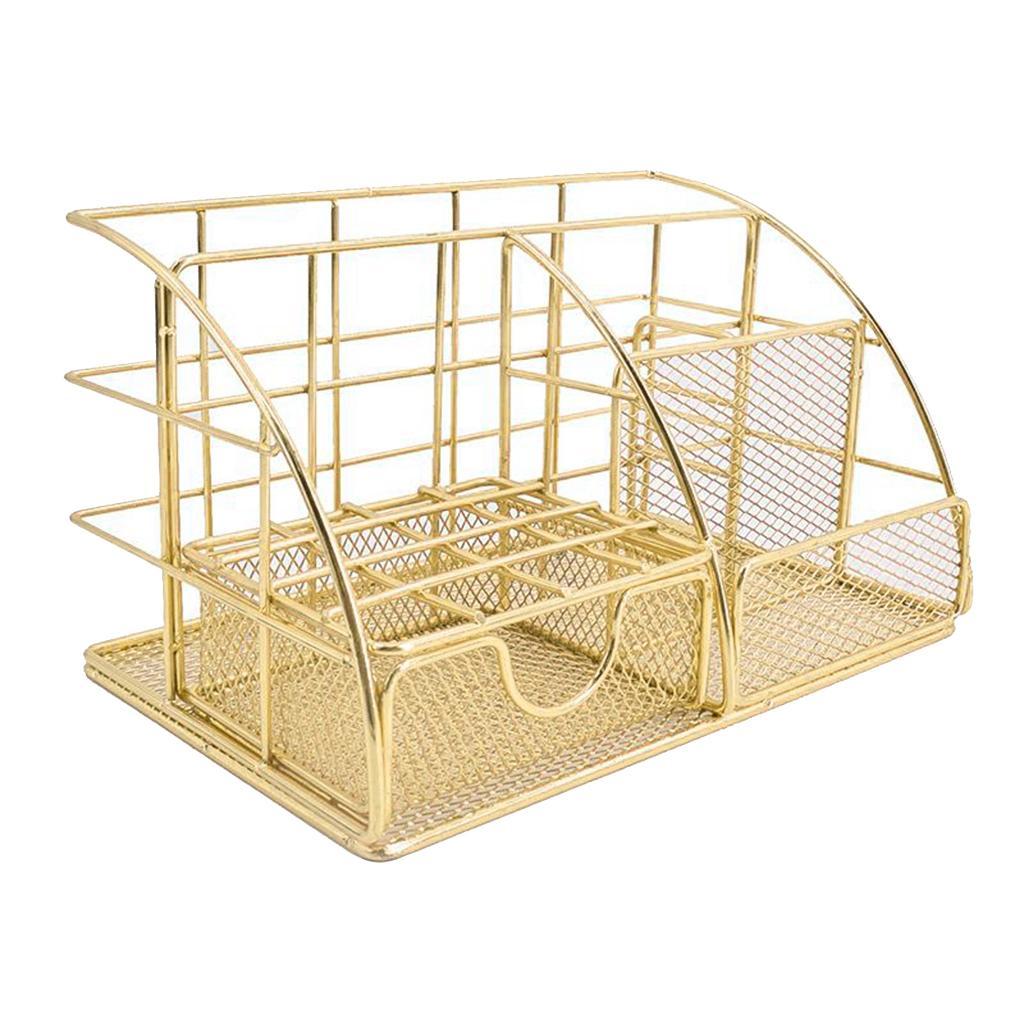 Mesh Desk Organizer Supplies with Drawer Home Pen Holder Storage