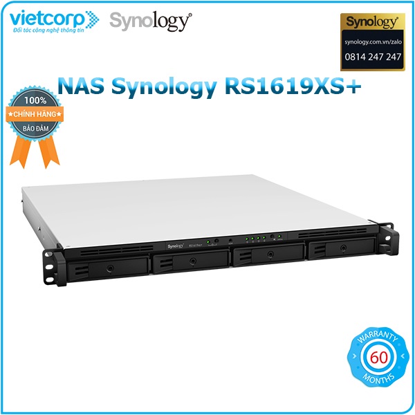 Thiết bị lưu trữ mạng NAS Synology RS1619XS+ - Hàng Chính Hãng