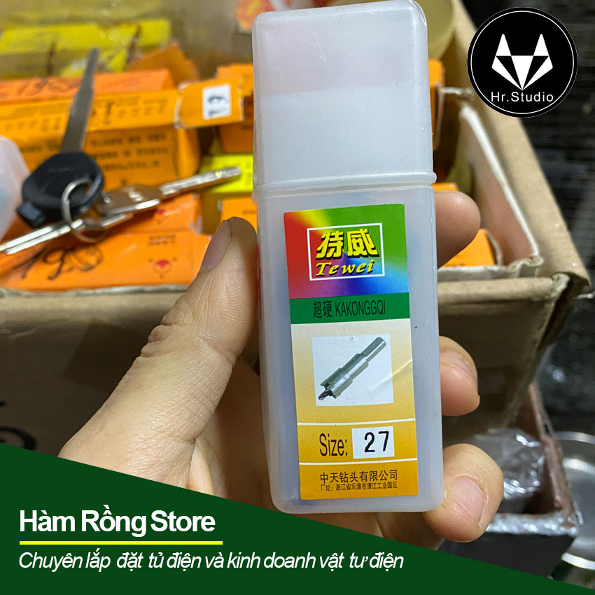 Mũi khoét lỗ tròn đường kính phi 27mm vét lỗ tròn kim loại và gỗ đầu hợp kim